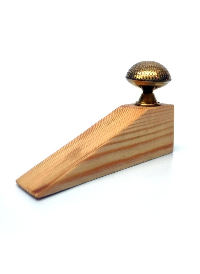 Bnospace Door Stopper Wedge with Dotted Knob | Non-Slip Wooden Door Stop Protector Wedges for All Surfaces Home & Office | Eco Friendly Doorstops Pack of 1 - Image 1